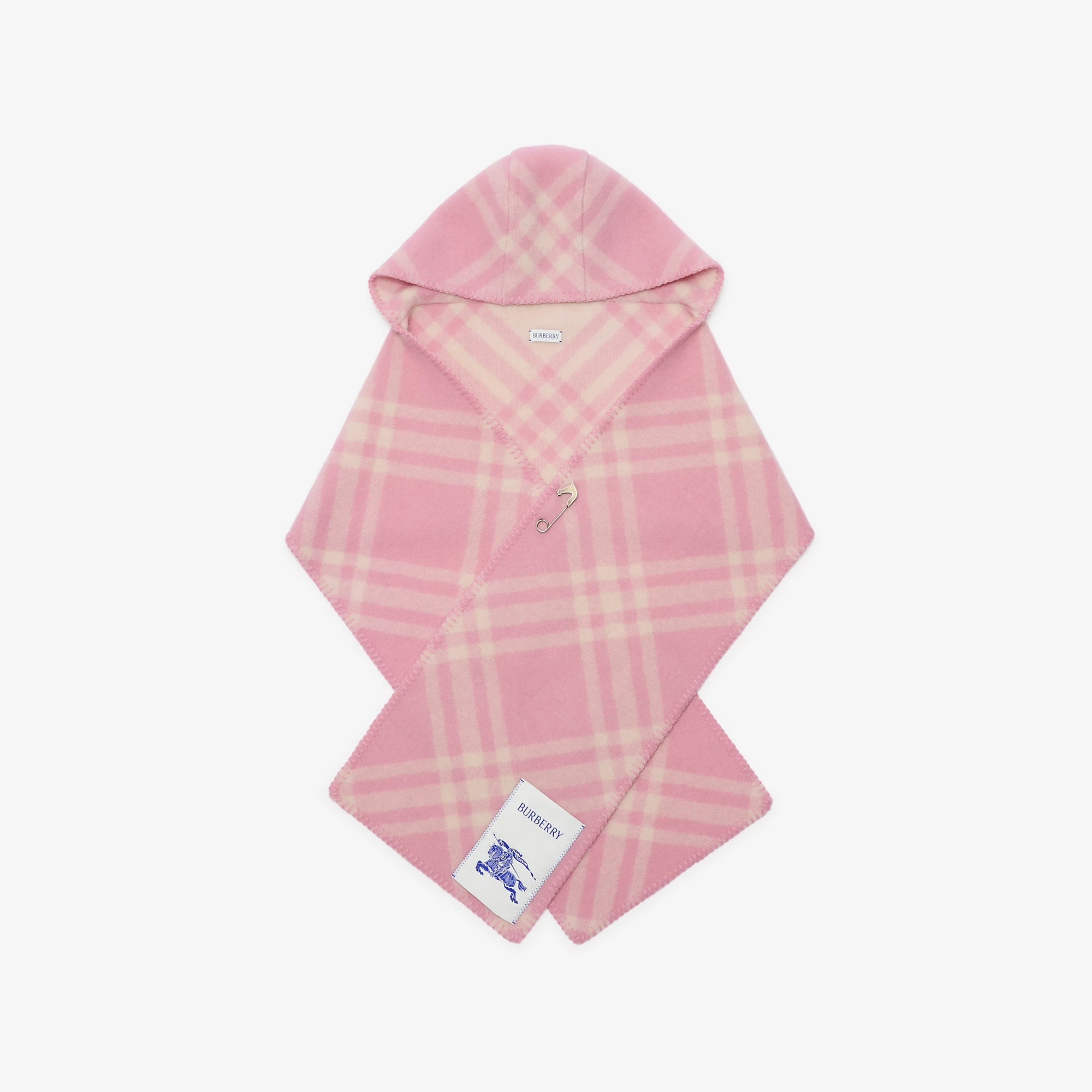 Check Wool Hooded Scarf