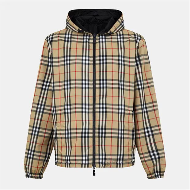 Reversible Check Hooded Jacket
