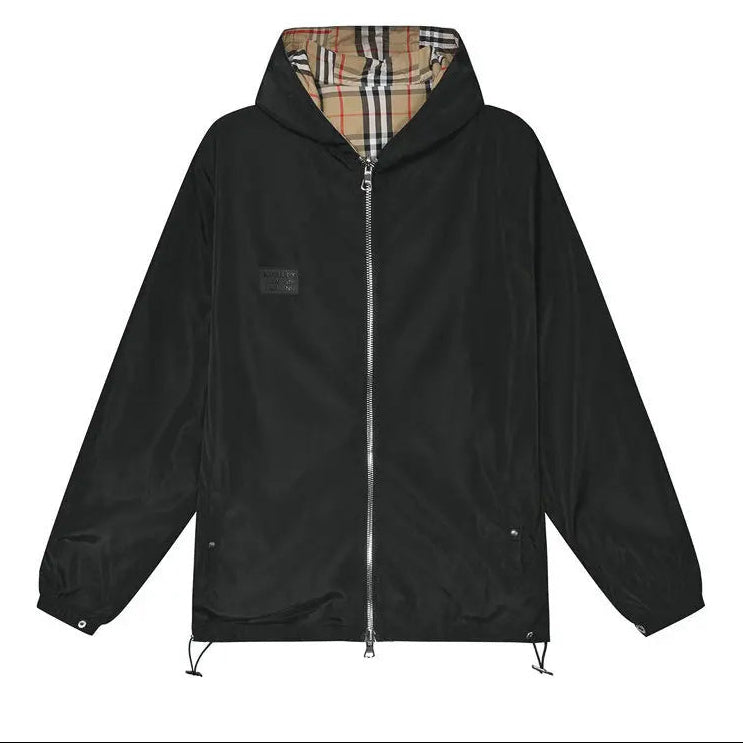 Reversible Check Hooded Jacket
