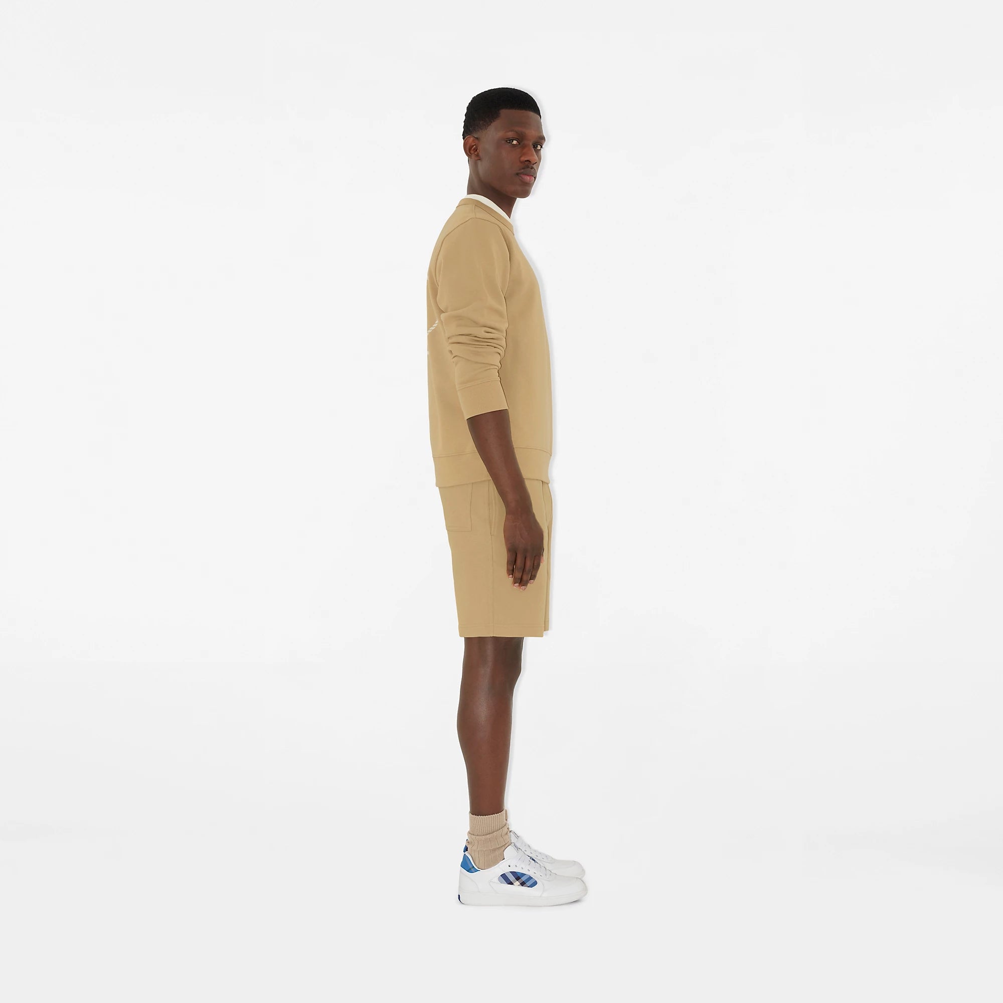 Leather and Check Terrace Sneakers