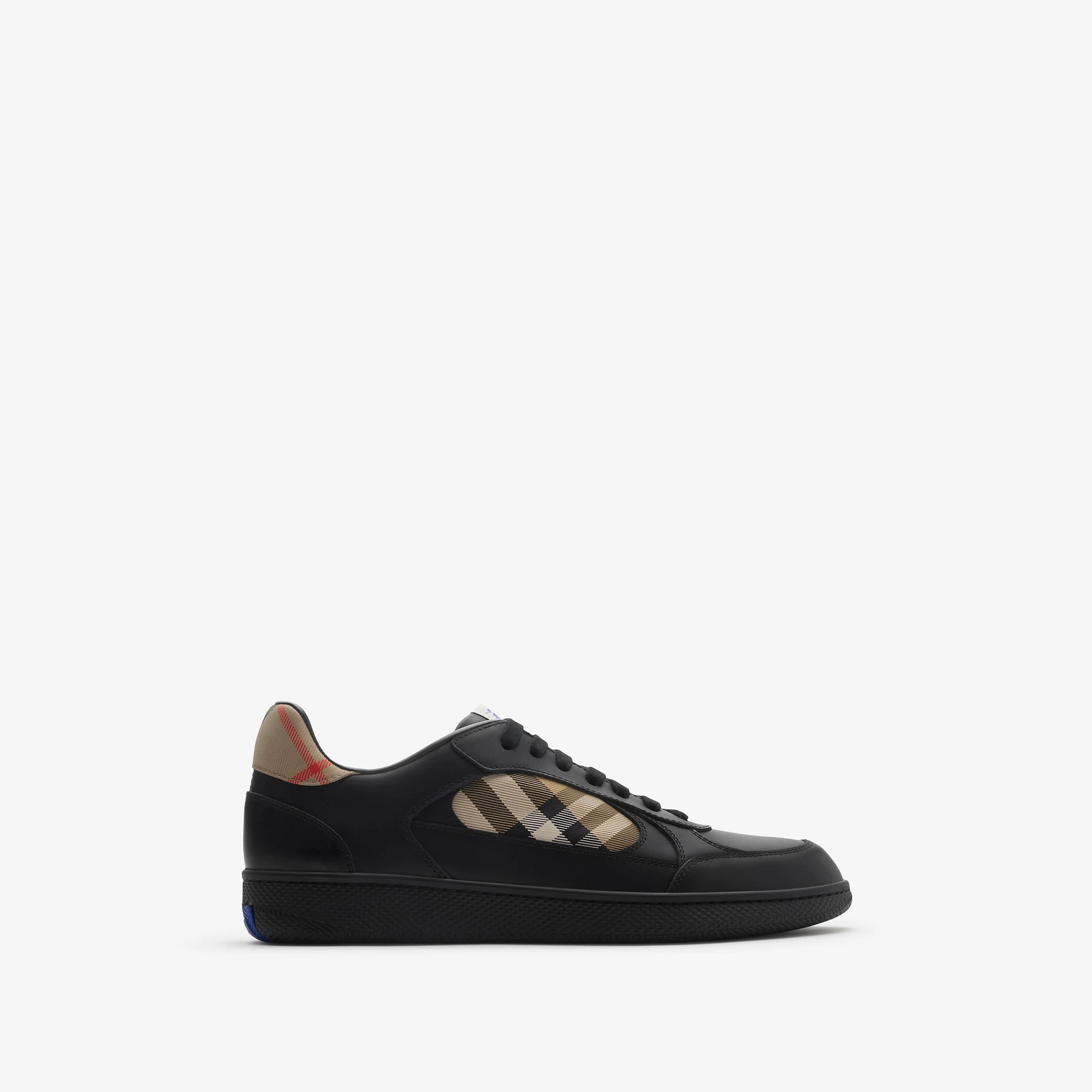Leather and Check Terrace Sneakers