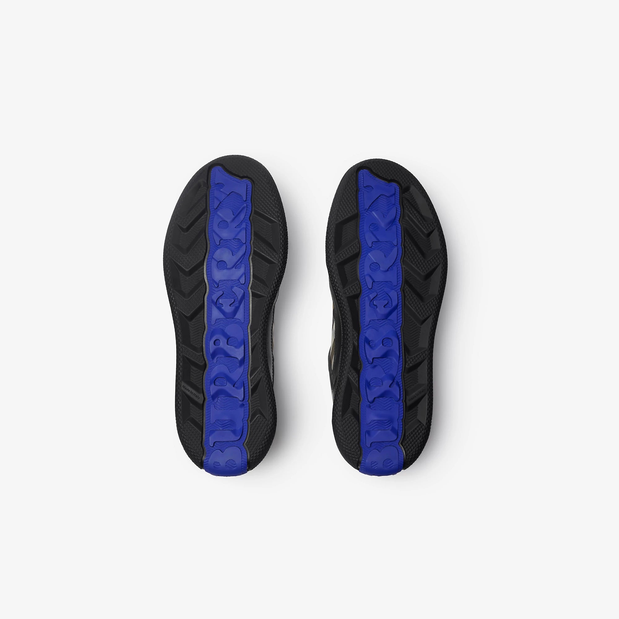 Leather and Check Terrace Sneakers