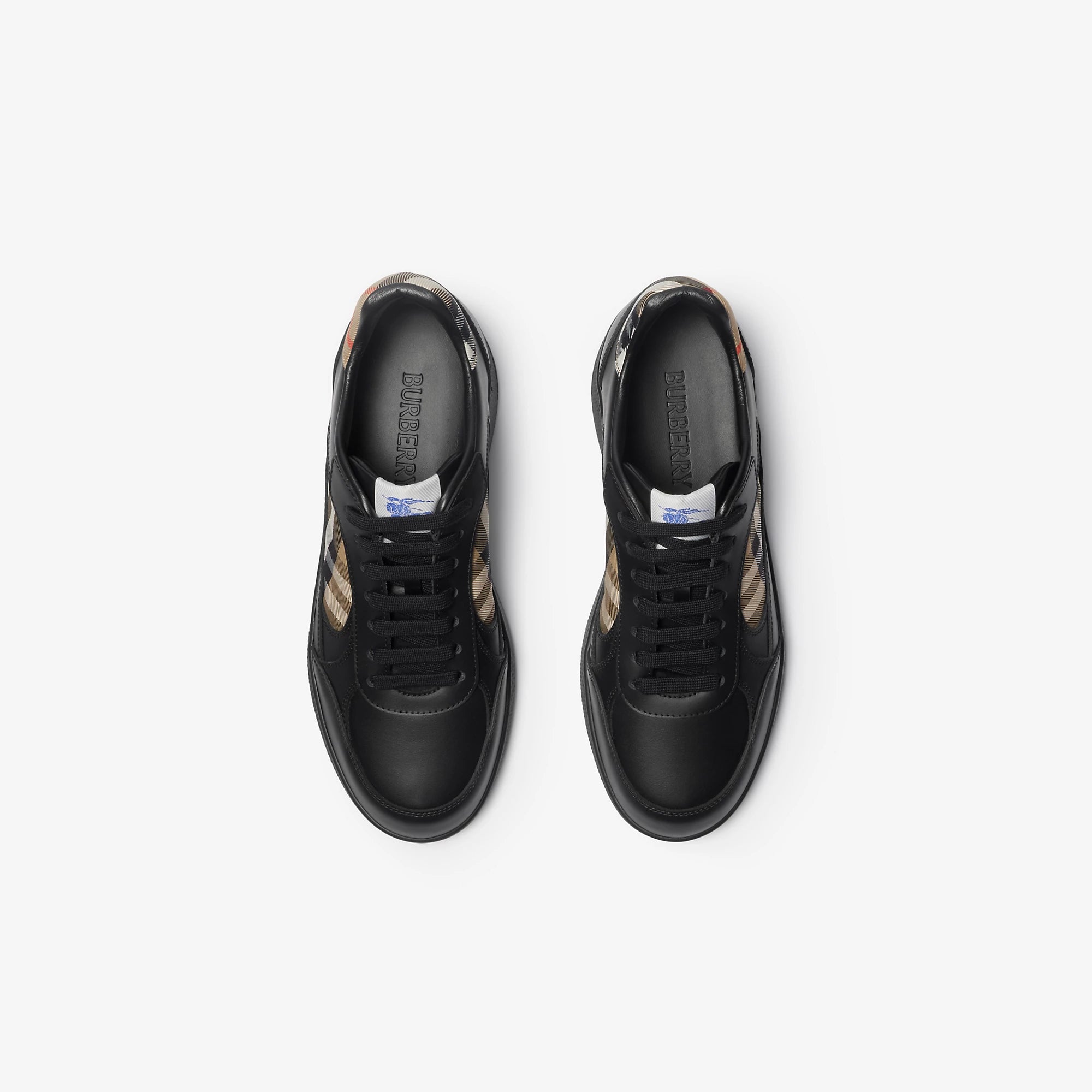 Leather and Check Terrace Sneakers