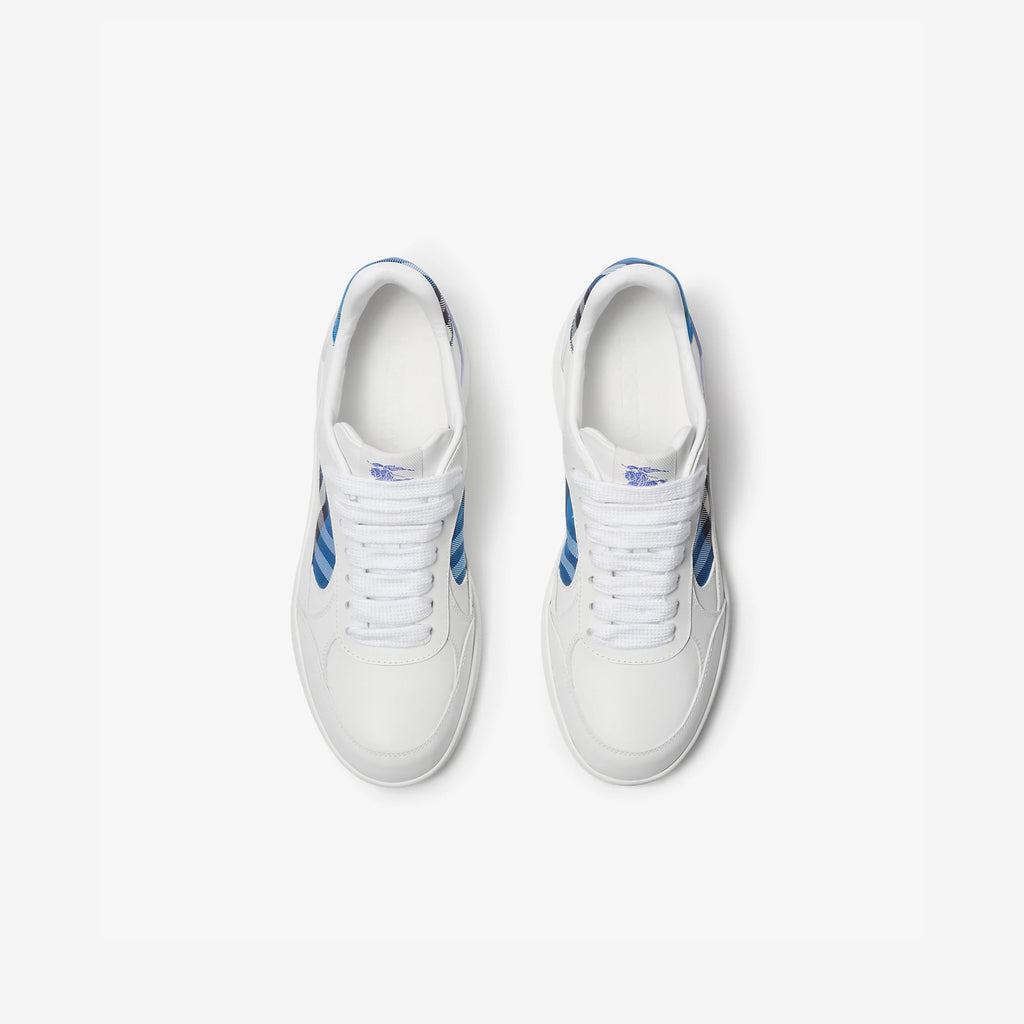 Leather and Check Terrace Sneakers