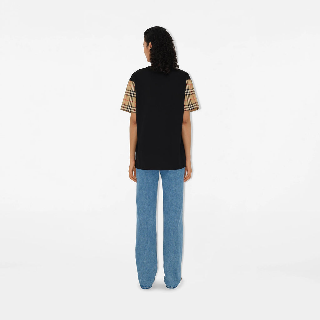 Check Sleeve T-shirt