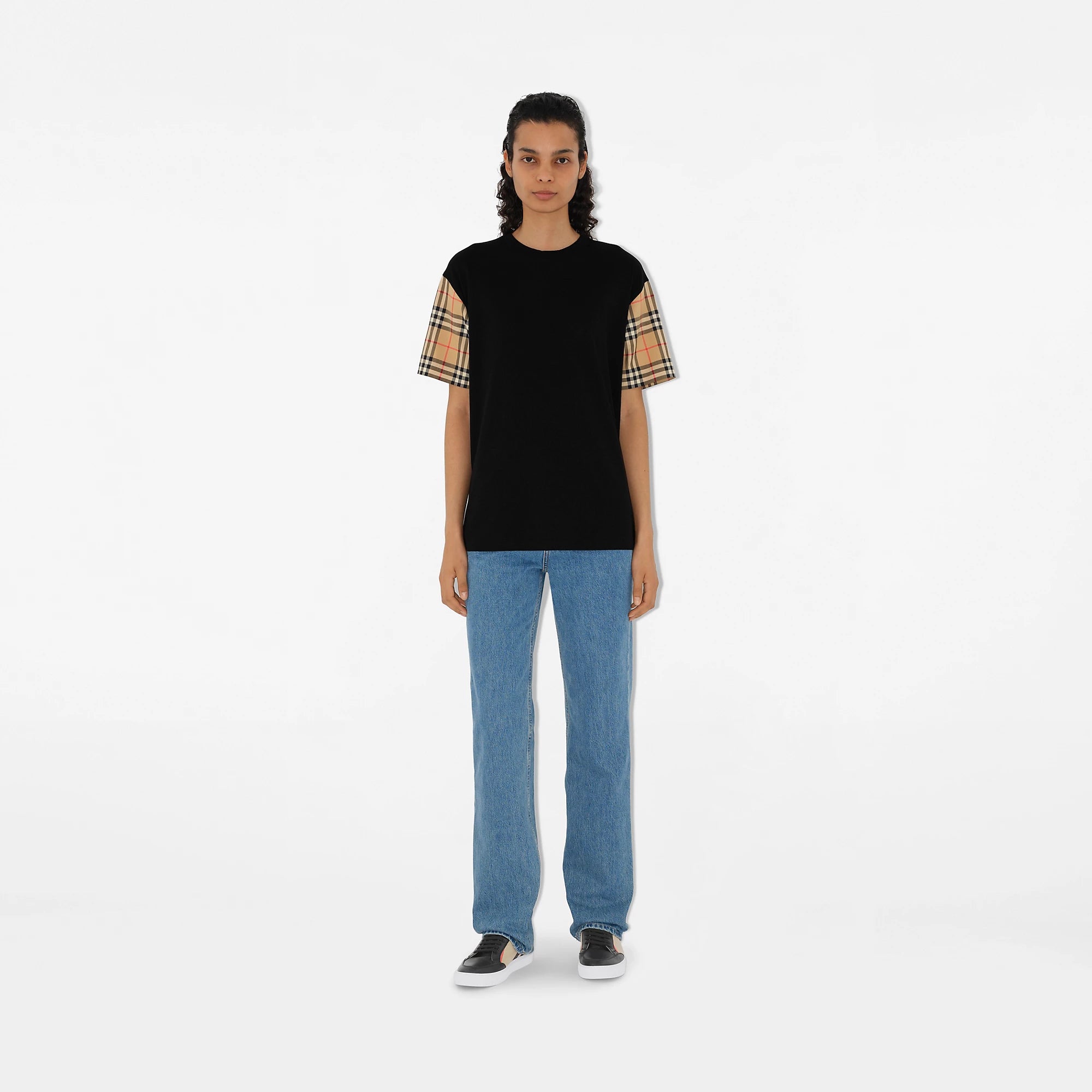 Check Sleeve T-shirt