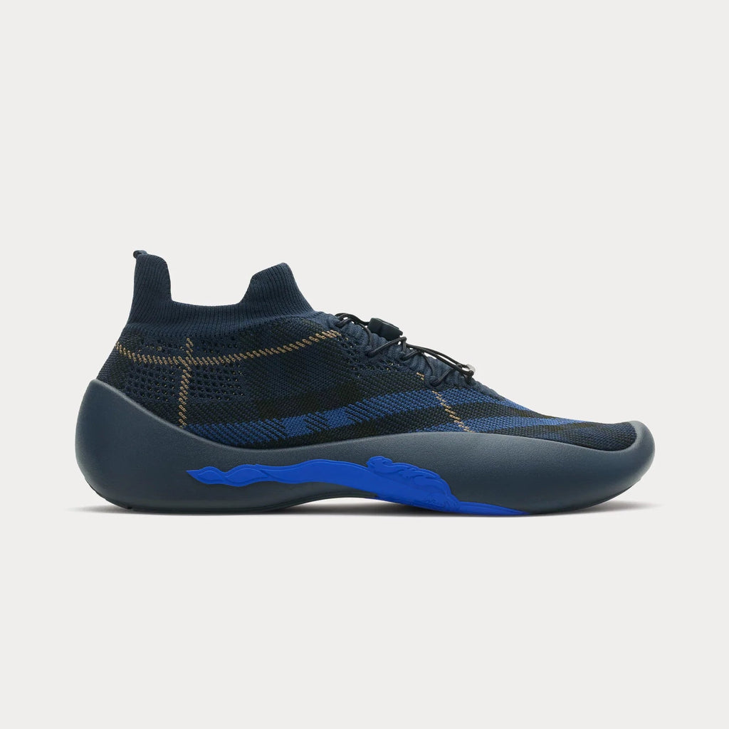 Black & Blue Check Knit Neptune Sneakers