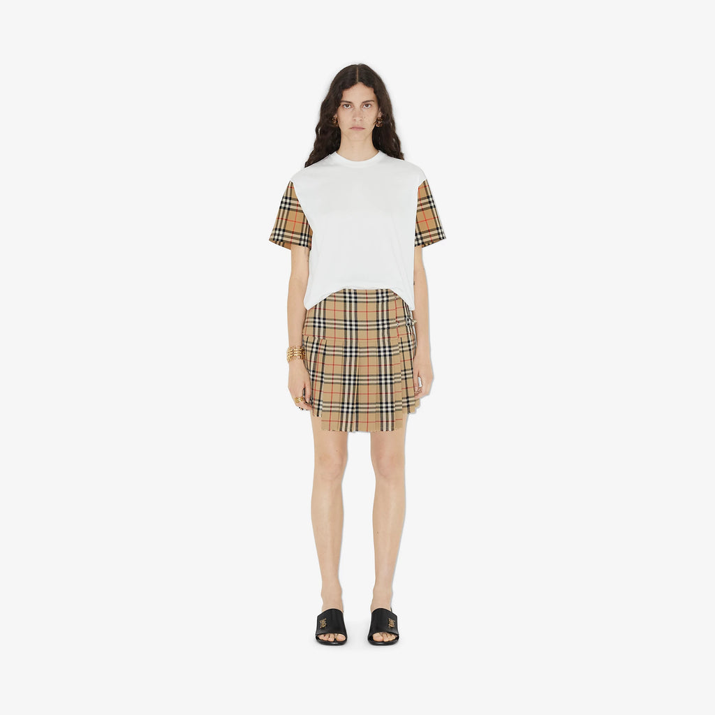 Check Sleeve T-shirt