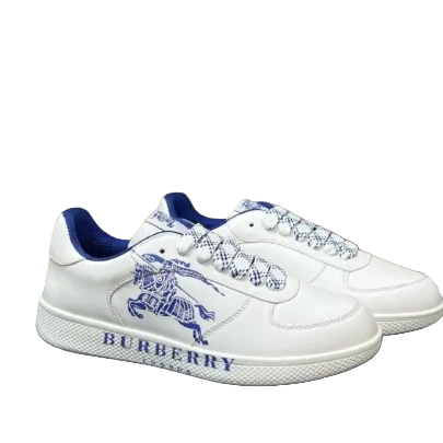 Leather Stock Sneakers White & Blue